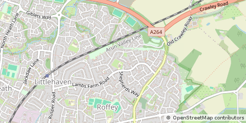 Map of Horsham, West Sussex