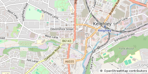 Map of Keighley, West Yorkshire