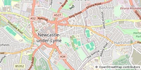 Map of Newcastle Under Lyme, Staffordshire