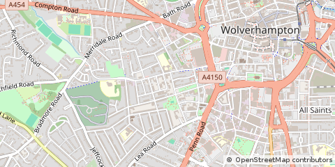 Map of Wolverhampton, West Midlands