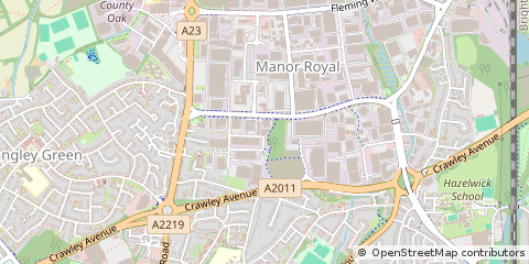 Map of Crawley, West Sussex
