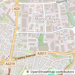 Map of Crawley, West Sussex