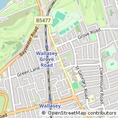 Map of Wallasey Wirral, Merseyside
