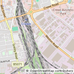 Map of Crewe, Cheshire