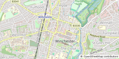 Map of Winchester, Hampshire