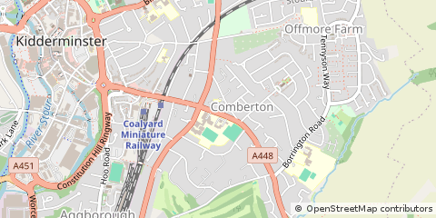 Map of Kidderminster, Worcestershire