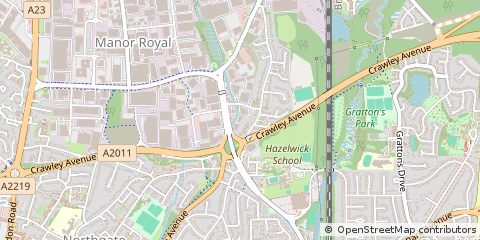 Map of Crawley, West Sussex