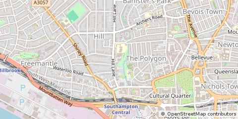 Map of Southampton, Hampshire