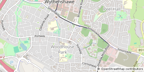 Map of Manchester, Lancashire