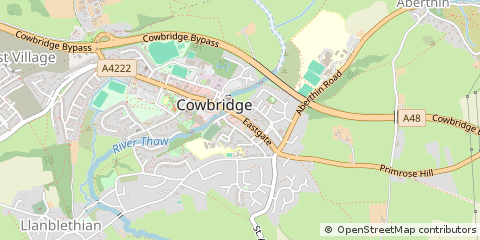 Map of Cowbridge, Vale of Glamorgan