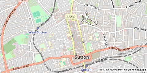 Map of Sutton, Surrey