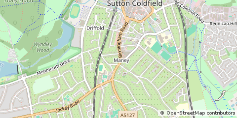 Map of Sutton Coldfield, West Midlands
