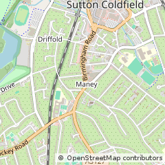 Map of Sutton Coldfield, West Midlands