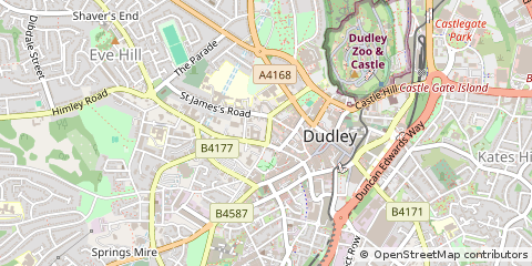 Map of Dudley, West Midlands