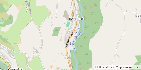 Map of Blackwood, Caerphilly