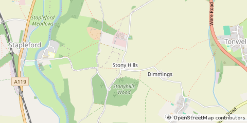 Map of Ware, Hertfordshire