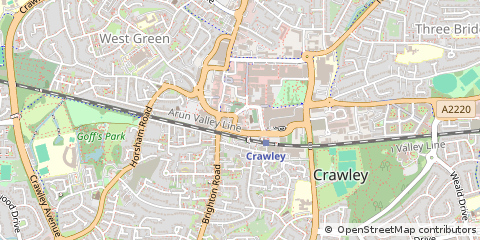 Map of Crawley, West Sussex