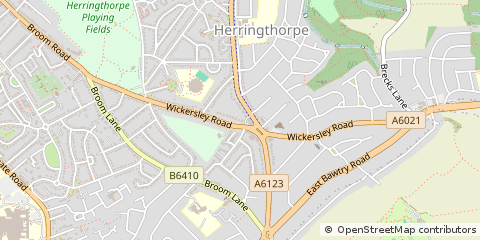 Map of Rotherham, South Yorkshire