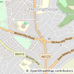 Map of Rotherham, South Yorkshire