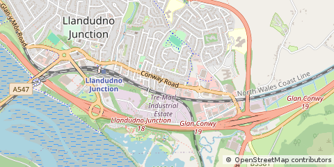 Map of Llandudno Junction, Gwynedd