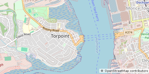 Map of Torpoint, Cornwall
