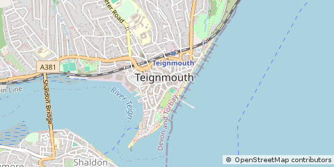 Map of Teignmouth, Devon