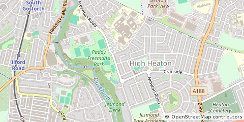 Map of Newcastle Upon Tyne, Tyne and Wear