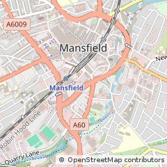 Map of Mansfield, Nottinghamshire