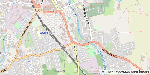 Map of Grantham, Lincolnshire