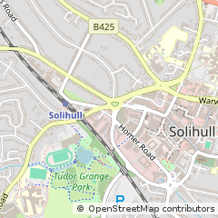 Map of Solihull, West Midlands