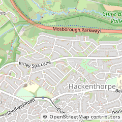 Map of Sheffield, South Yorkshire