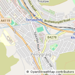 Map of Penygraig Rhondda, MID Glamorgan