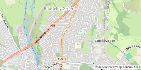 Map of Stoke on Trent, Staffordshire