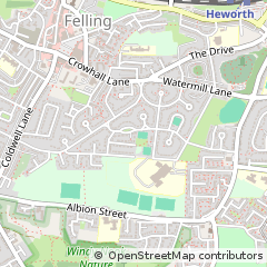 Map of Gateshead, Tyne and Wear