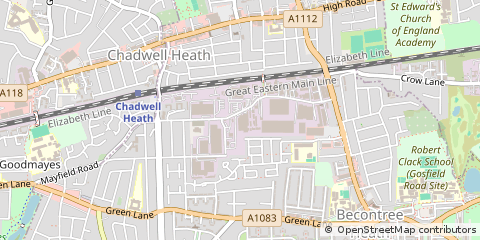 Map of Dagenham, Essex