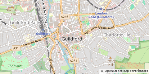 Map of Guildford, Surrey