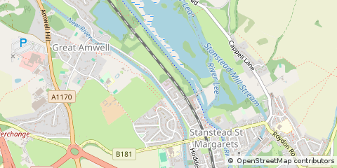 Map of Stanstead Abbots, Hertfordshire