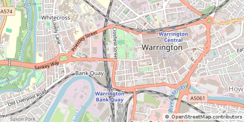 Map of Warrington, Cheshire