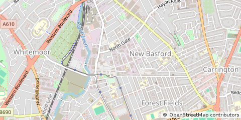 Map of Nottingham, Nottinghamshire