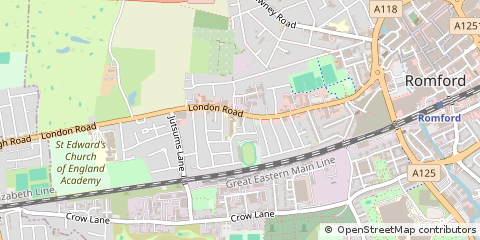 Map of Romford, Essex
