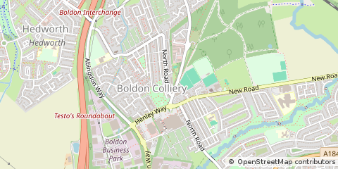 Map of Boldon Colliery, Tyne and Wear