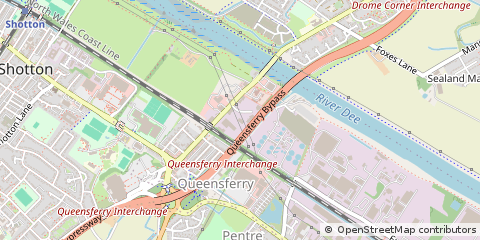 Map of Queensferry, Flintshire