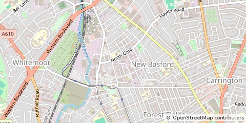 Map of Nottingham, Nottinghamshire
