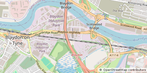 Map of Blaydon-on-Tyne, Tyne and Wear