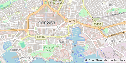 Map of Plymouth, Devon
