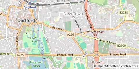 Map of Dartford, Kent