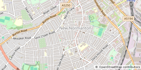 Map of Derby, Derbyshire