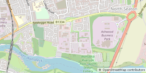 Map of Ashington, Northumberland