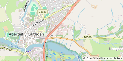 Map of Cardigan, Ceredigion