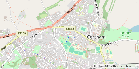Map of Corsham, Wiltshire